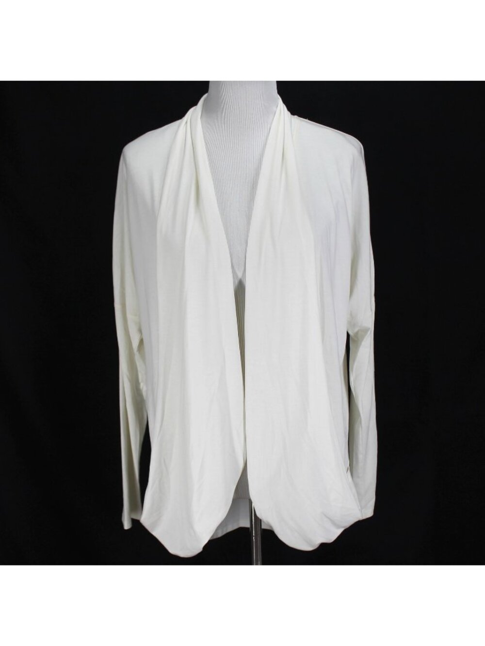 Lucy Activewear Knit Cardigan Size L Ivory Open Front Lightweight Long Sleeve